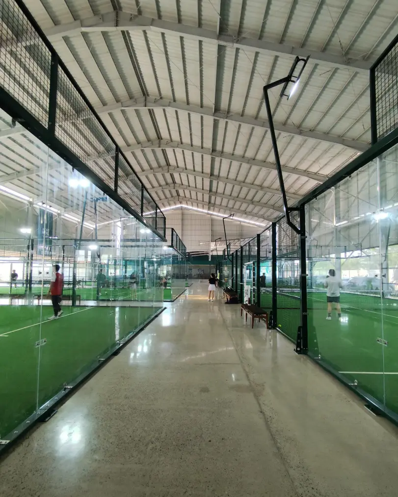 The walkway between courts