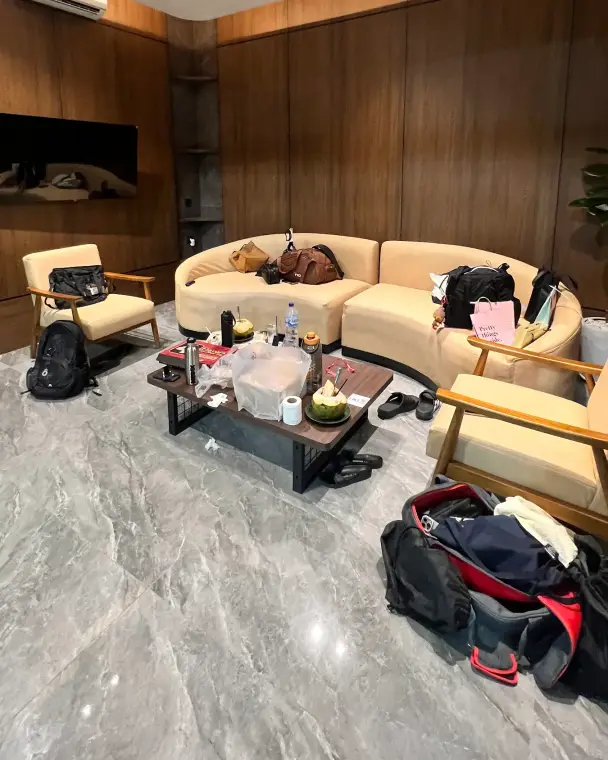 Private lounge with sofas